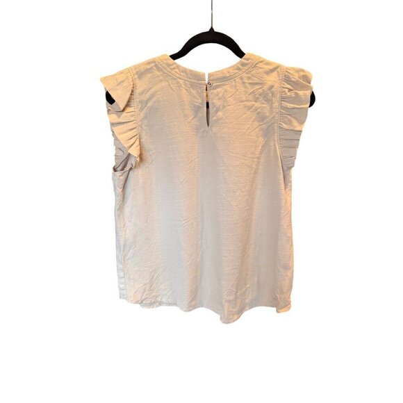Wit & Wisdom Womens Beige Flutter Sleeve Blouse  Size Small - Picture 3 of 6